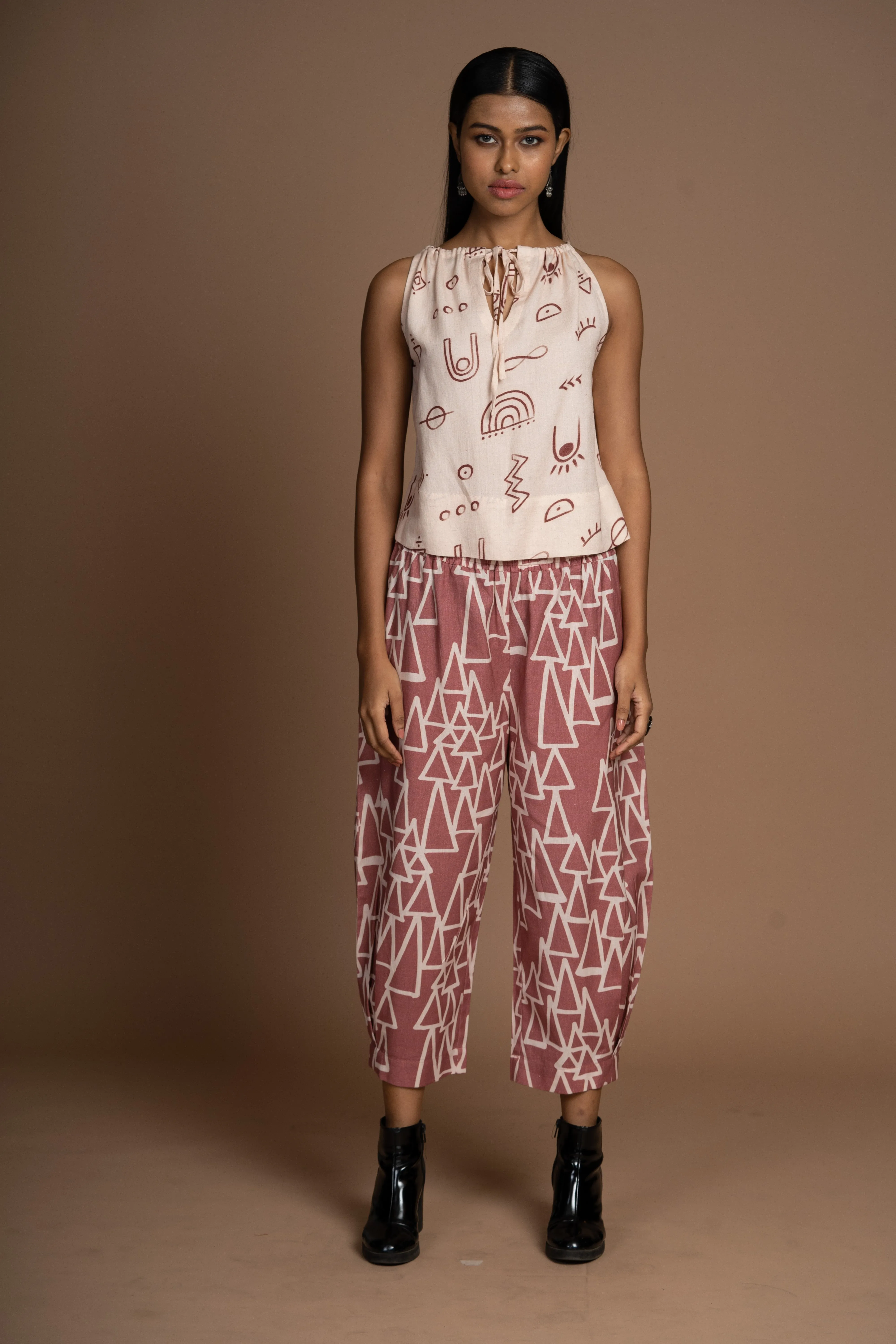 Subtle Pleats Pants in The Struggle and Joy Pattern