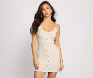 Such A Sweetheart Charming Ribbed Knit Mini Dress