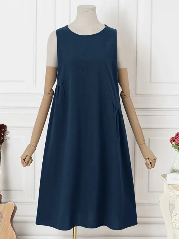 Summer Daily Casual Sleeveless Solid Dresses