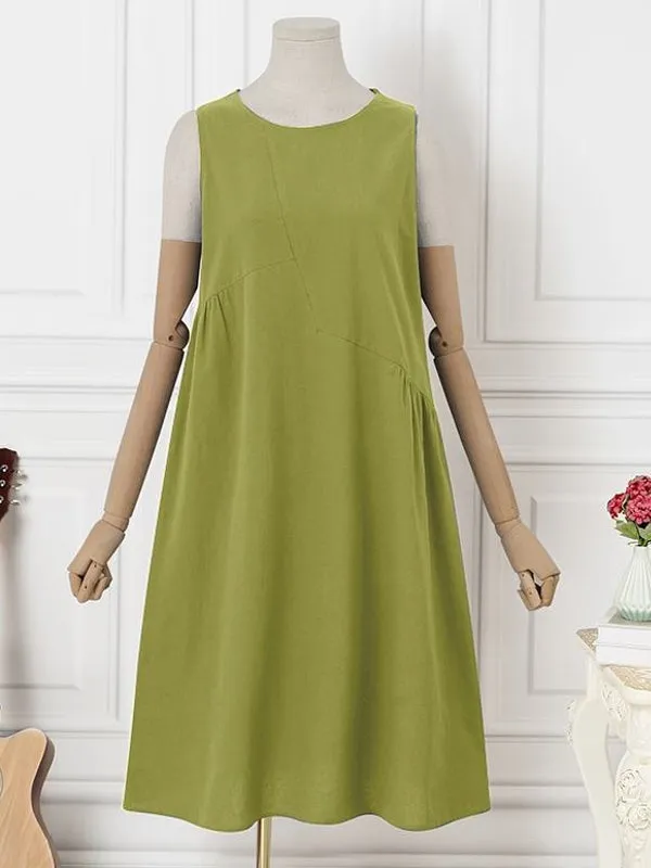 Summer Daily Casual Sleeveless Solid Dresses
