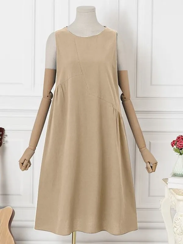 Summer Daily Casual Sleeveless Solid Dresses