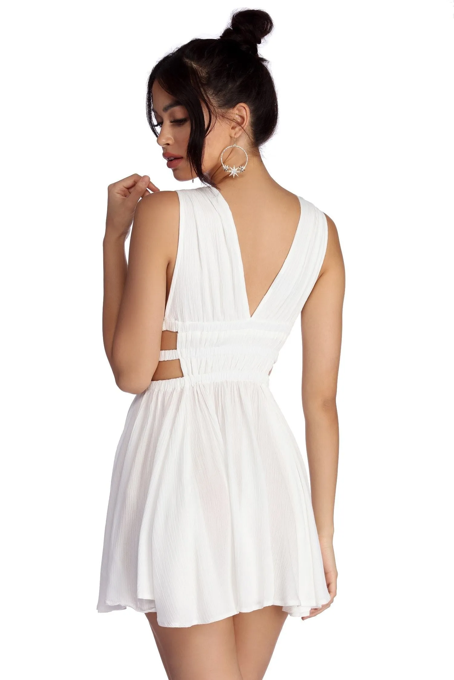 Summer Vibes Stylish Gauzy Mini Dress