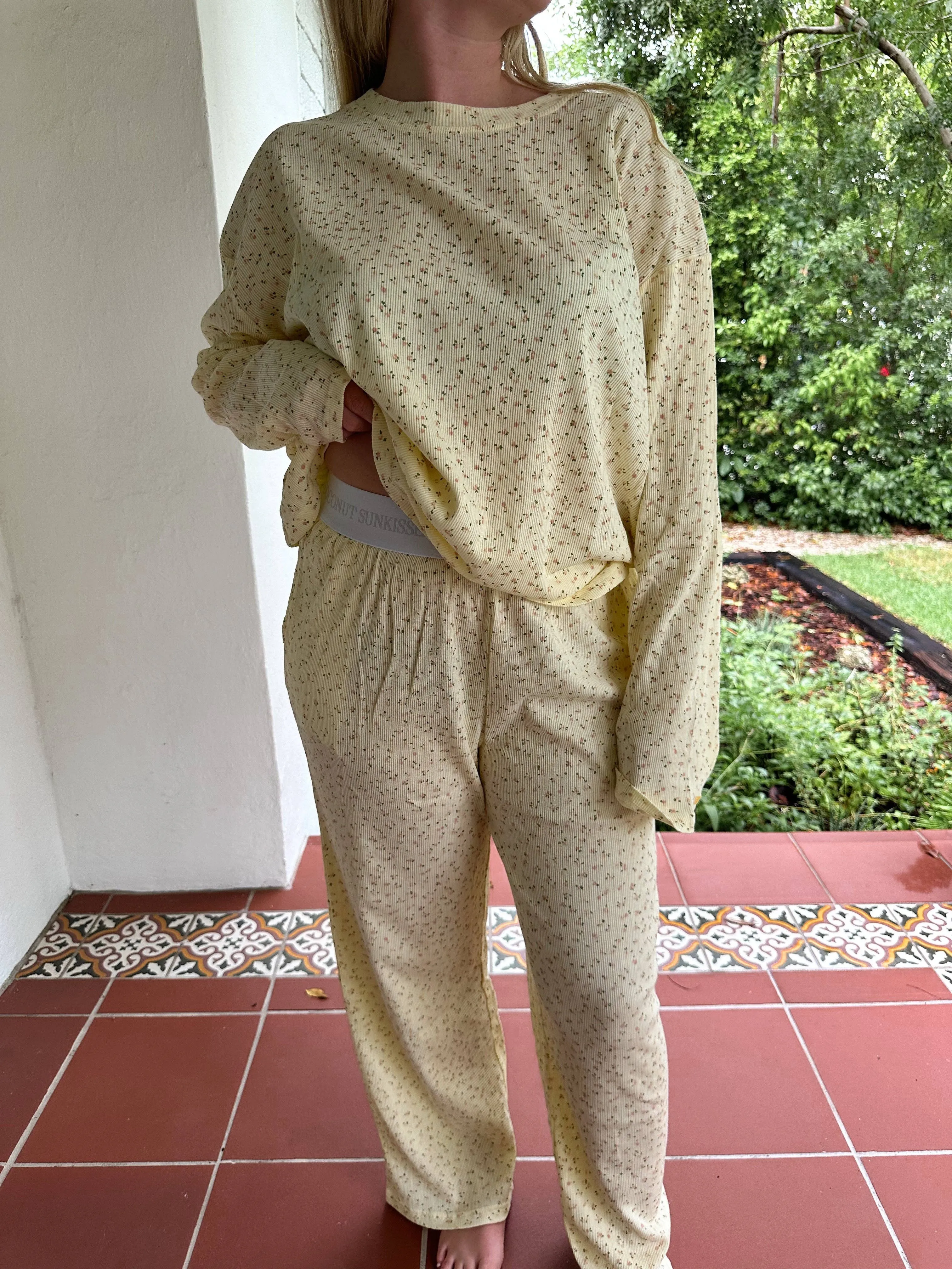 Sunkissed Coconut Lemon Floral Pajama Pants