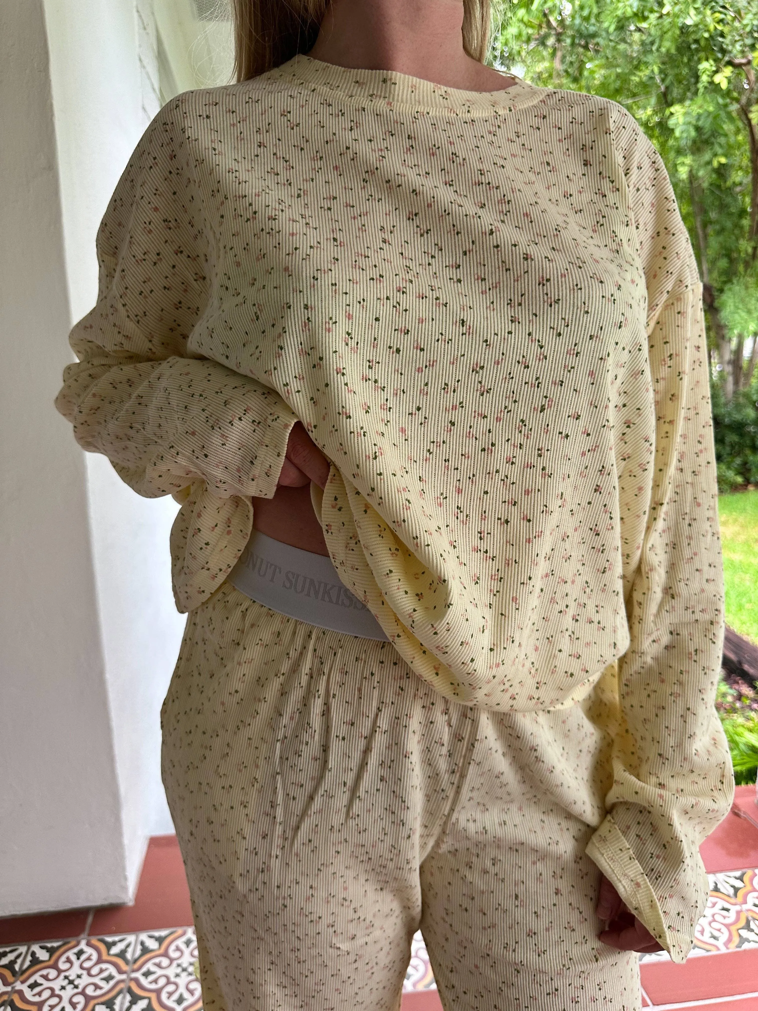 Sunkissed Coconut Lemon Floral Pajama Pants