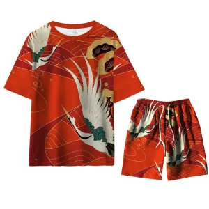 Sunset Crane Shirt Pants Set (30% OFF)