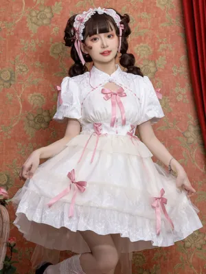 Sweet Lolita Dress Polyester Short Sleeves Dress