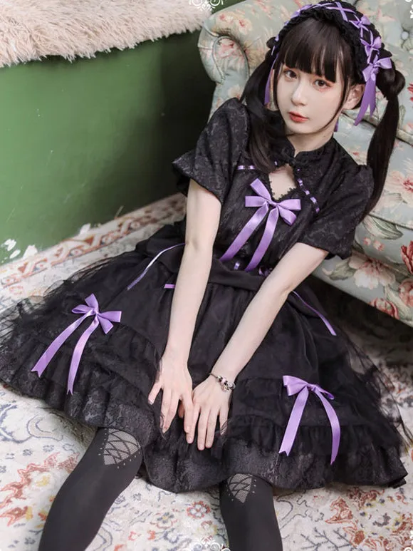 Sweet Lolita Dress Polyester Short Sleeves Dress