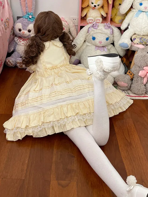 Sweet Lolita Dress Polyester Short Sleeves Sweet Dress