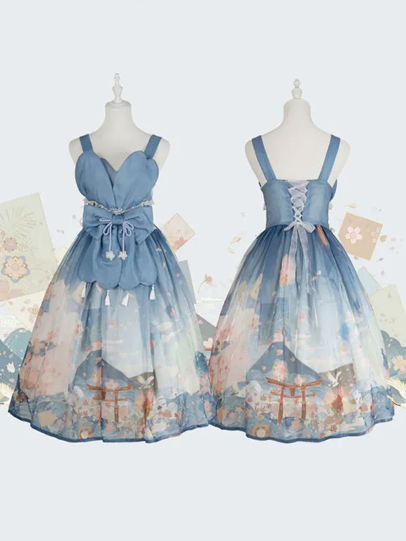 Sweet Lolita Dress Polyester Sleeveless Jumper Dress