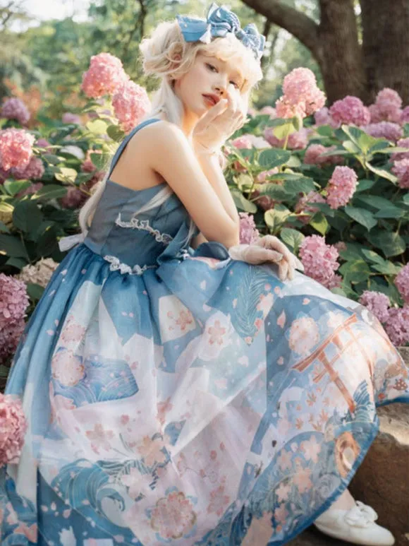 Sweet Lolita Dress Polyester Sleeveless Jumper Dress