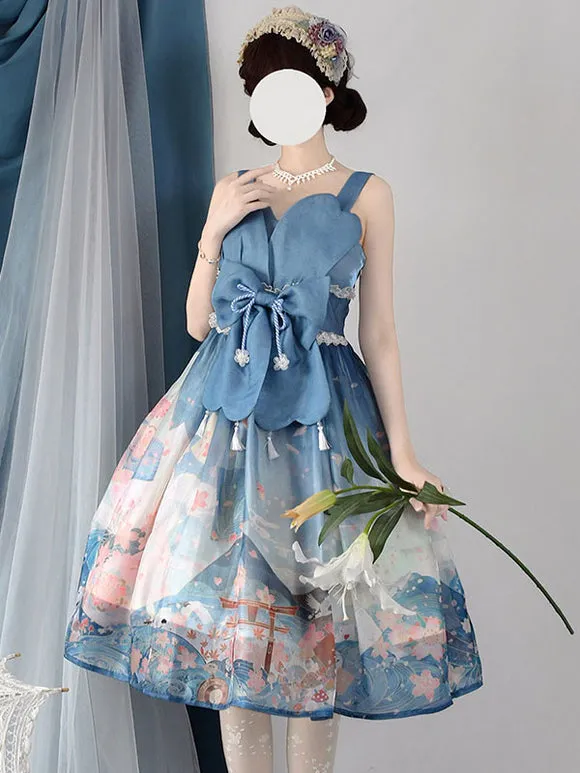 Sweet Lolita Dress Polyester Sleeveless Jumper Dress