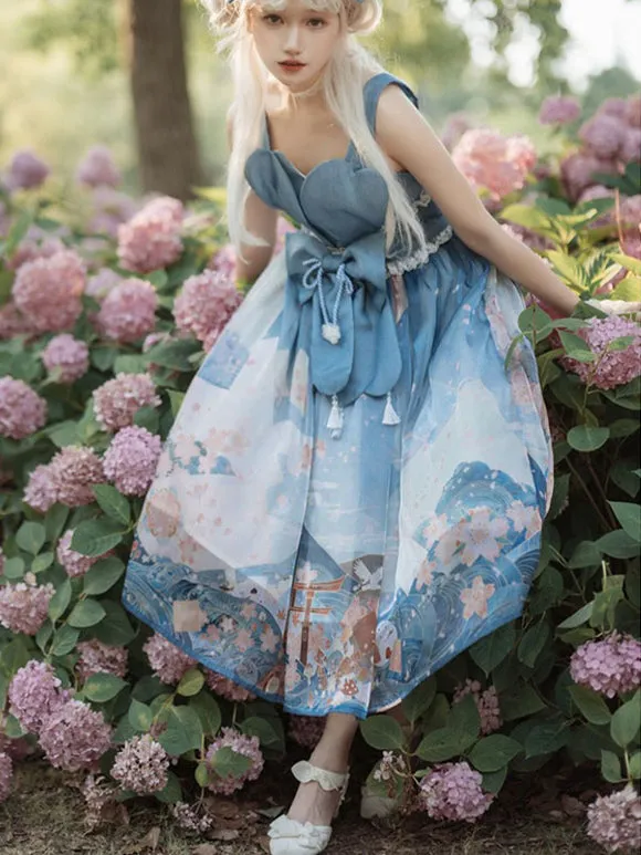 Sweet Lolita Dress Polyester Sleeveless Jumper Dress