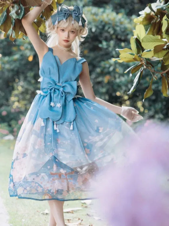 Sweet Lolita Dress Polyester Sleeveless Jumper Dress