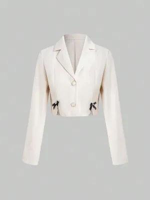 Sweetra Blazer Crop con Lazo y Botón  CR