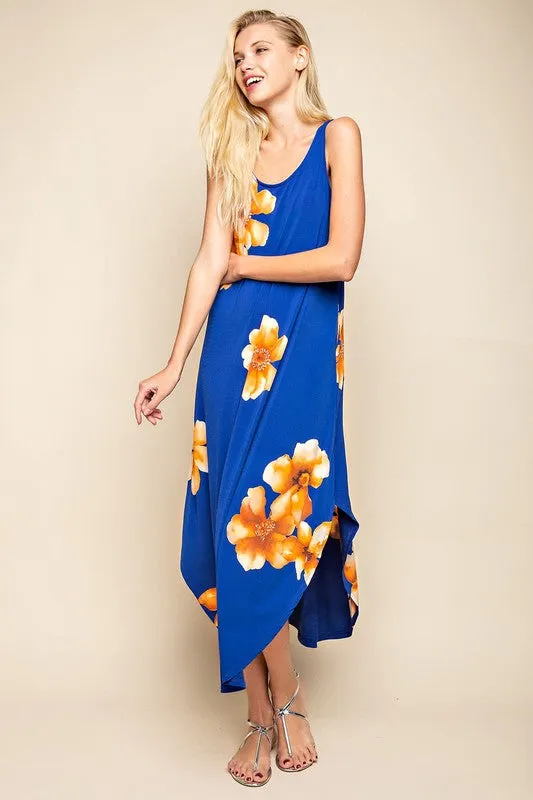 TAMMY FLORAL BLUE MAXI DRESS
