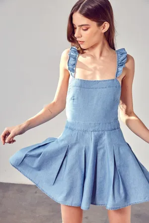 TATI A LINE OPEN CROSS BACK MINI DRESS