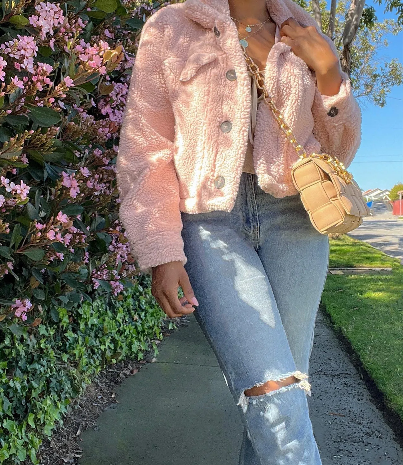 Teddy Bear Jacket(Light Pink)