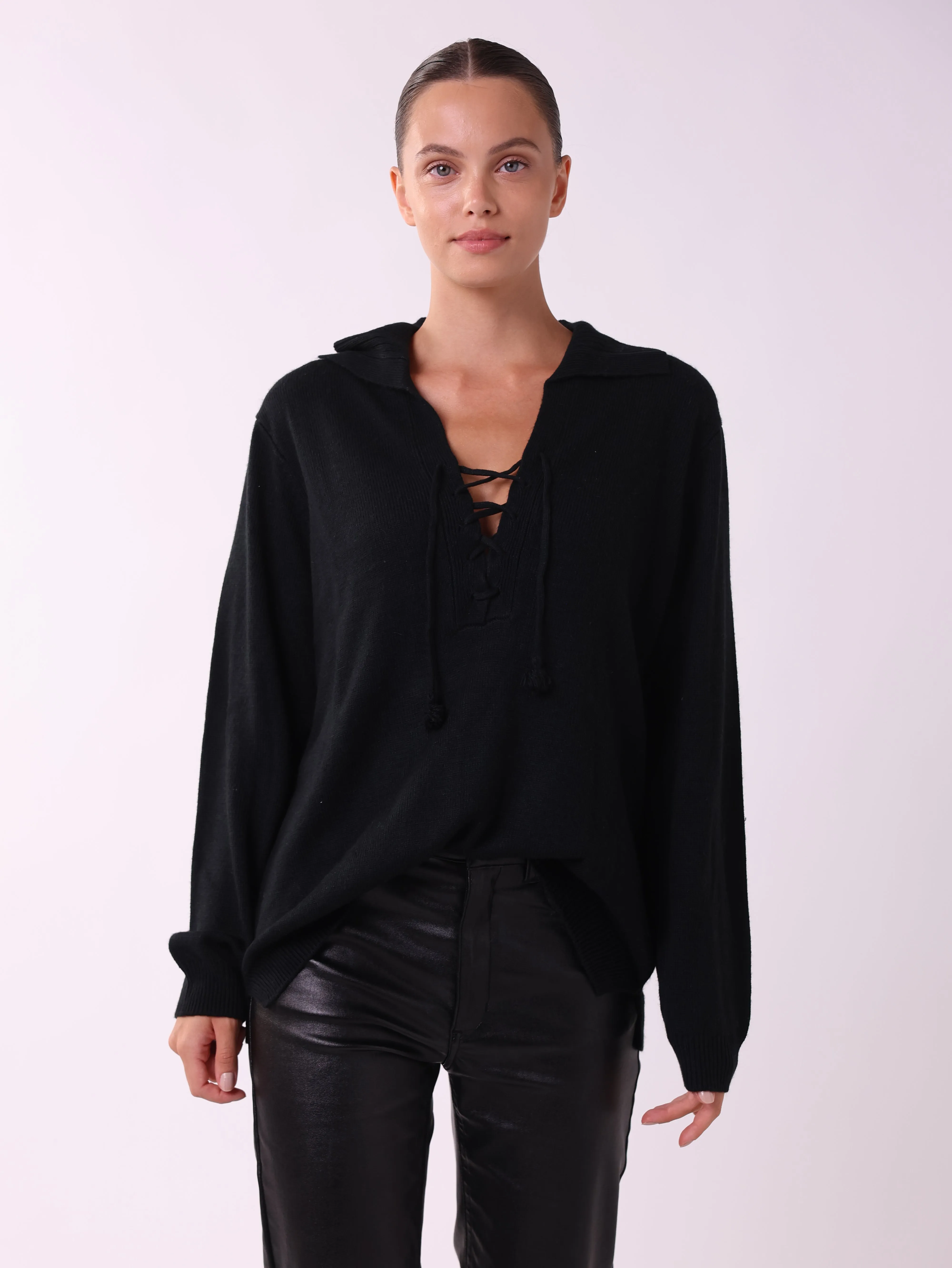 Tie-up knit cardigan