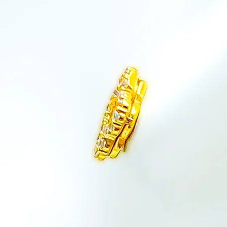 Timeless Radiant 21k Gold CZ Earrings
