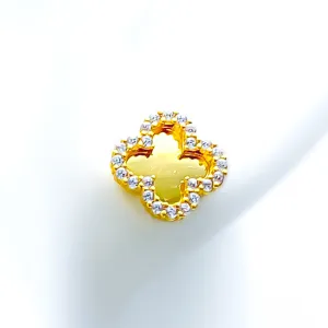 Timeless Radiant 21k Gold CZ Earrings