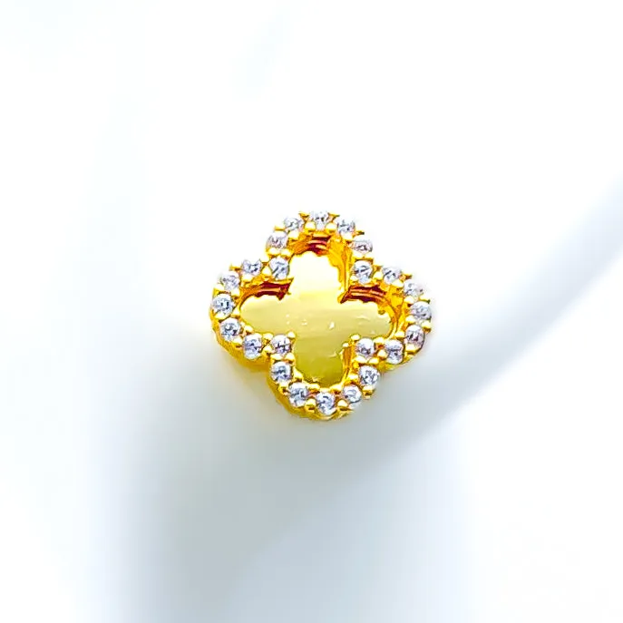 Timeless Radiant 21k Gold CZ Earrings