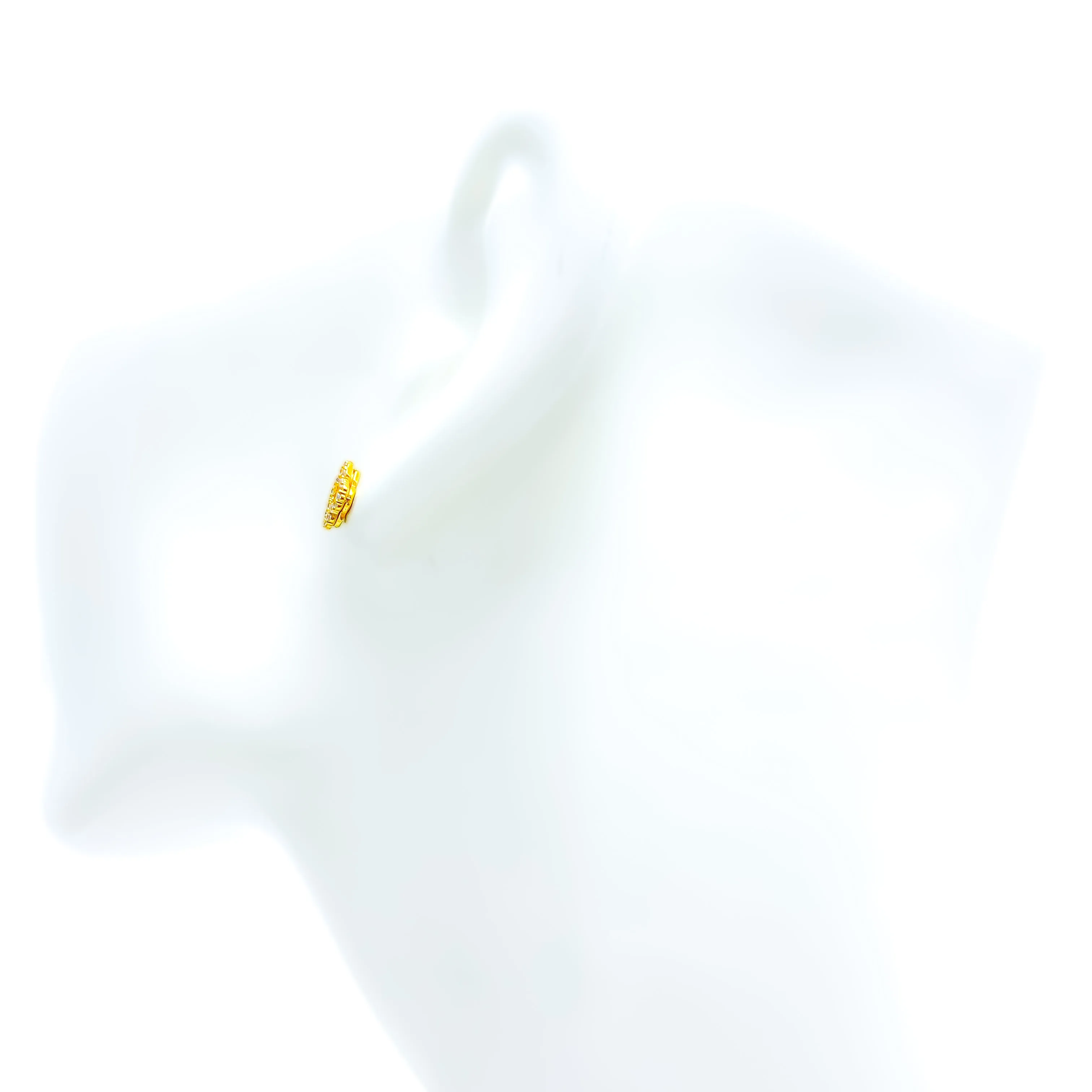 Timeless Radiant 21k Gold CZ Earrings