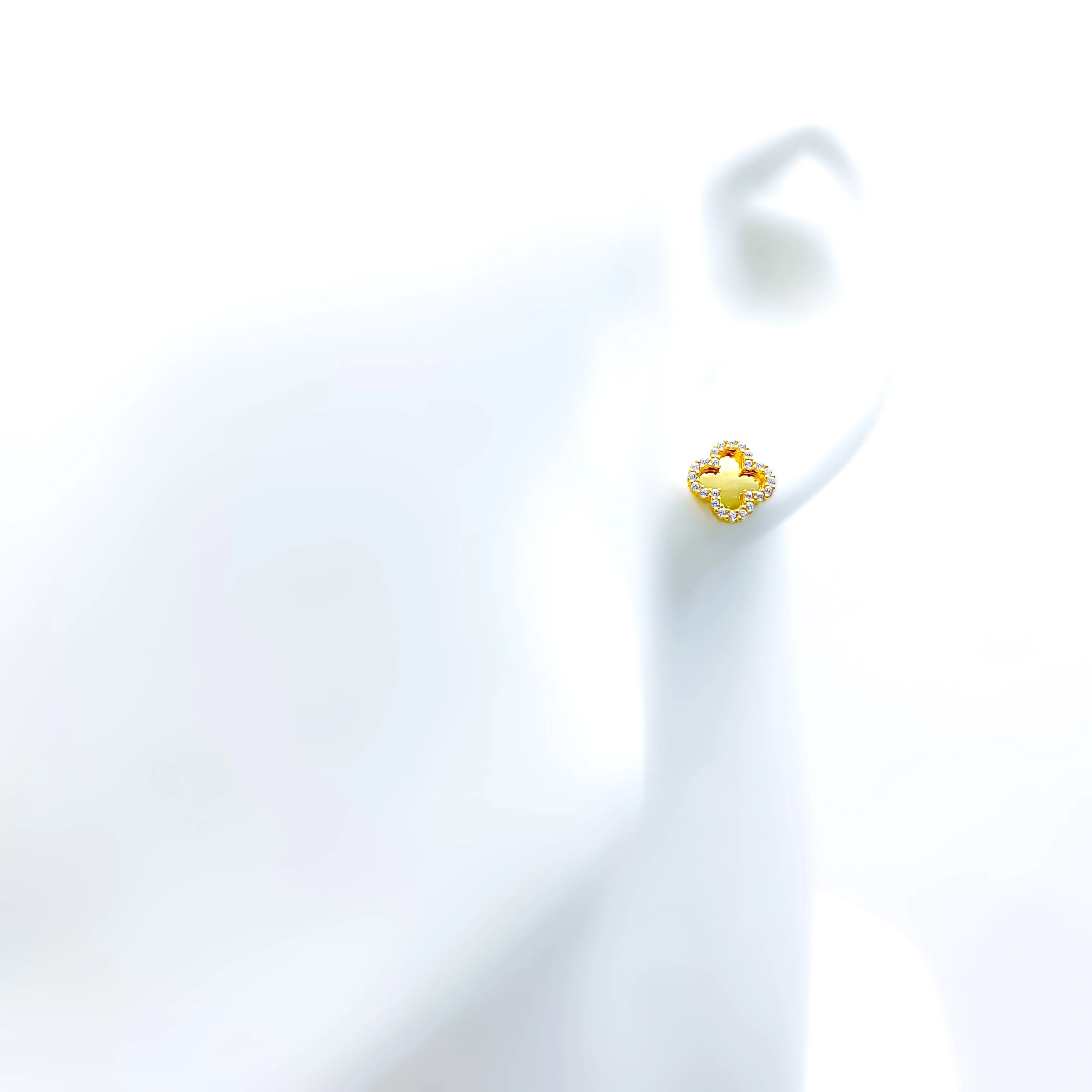 Timeless Radiant 21k Gold CZ Earrings