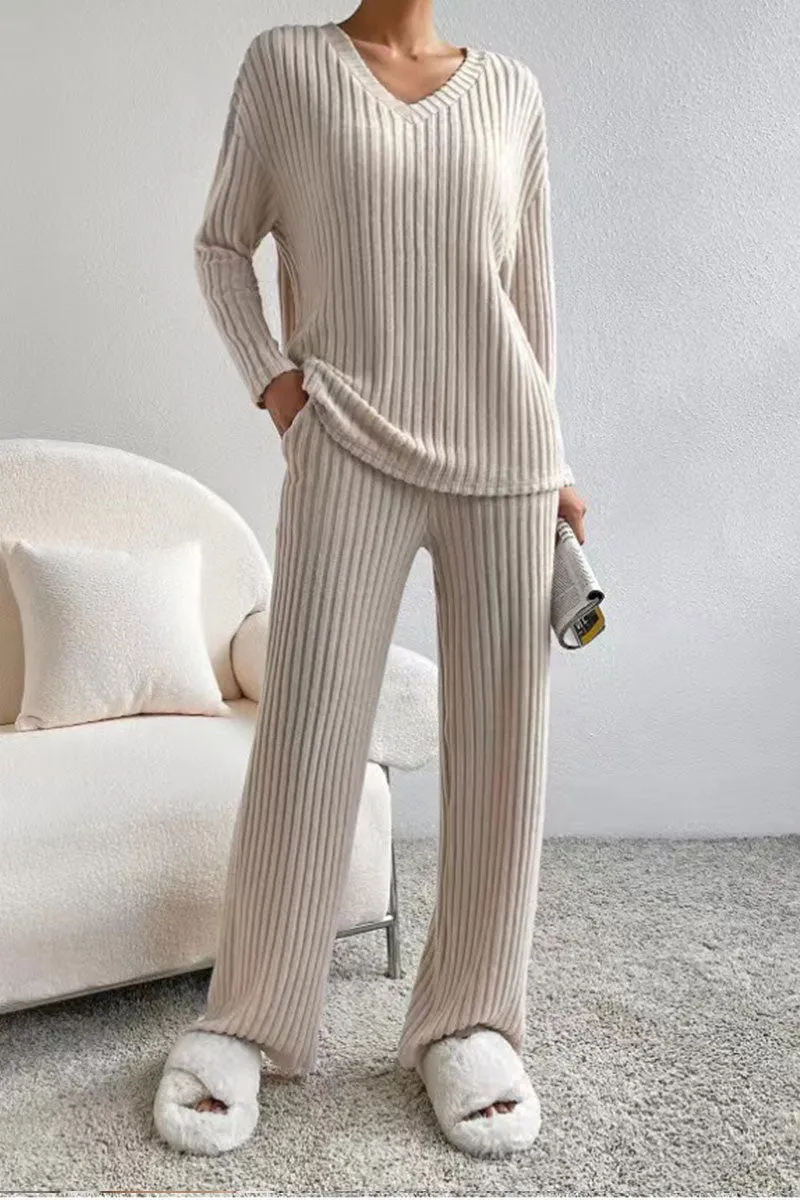UH622 Long Sleeve Crochet Top and Pants Set