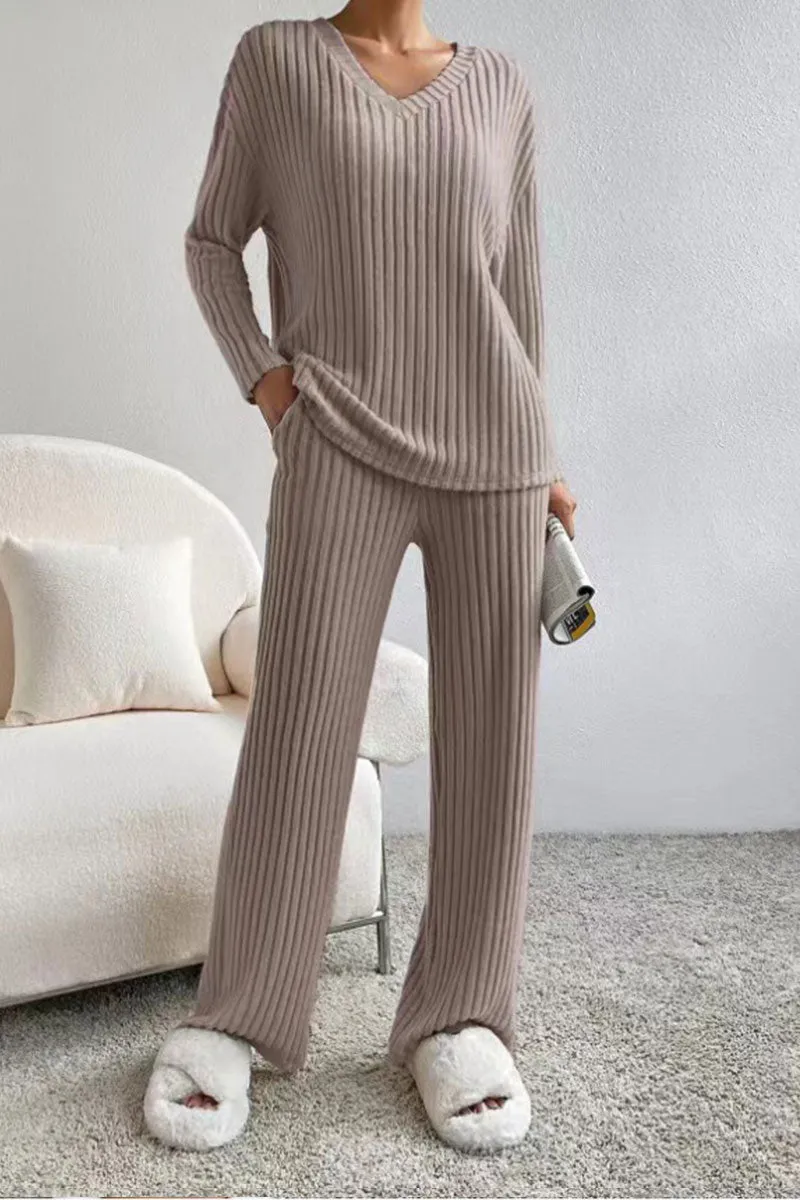 UH622 Long Sleeve Crochet Top and Pants Set