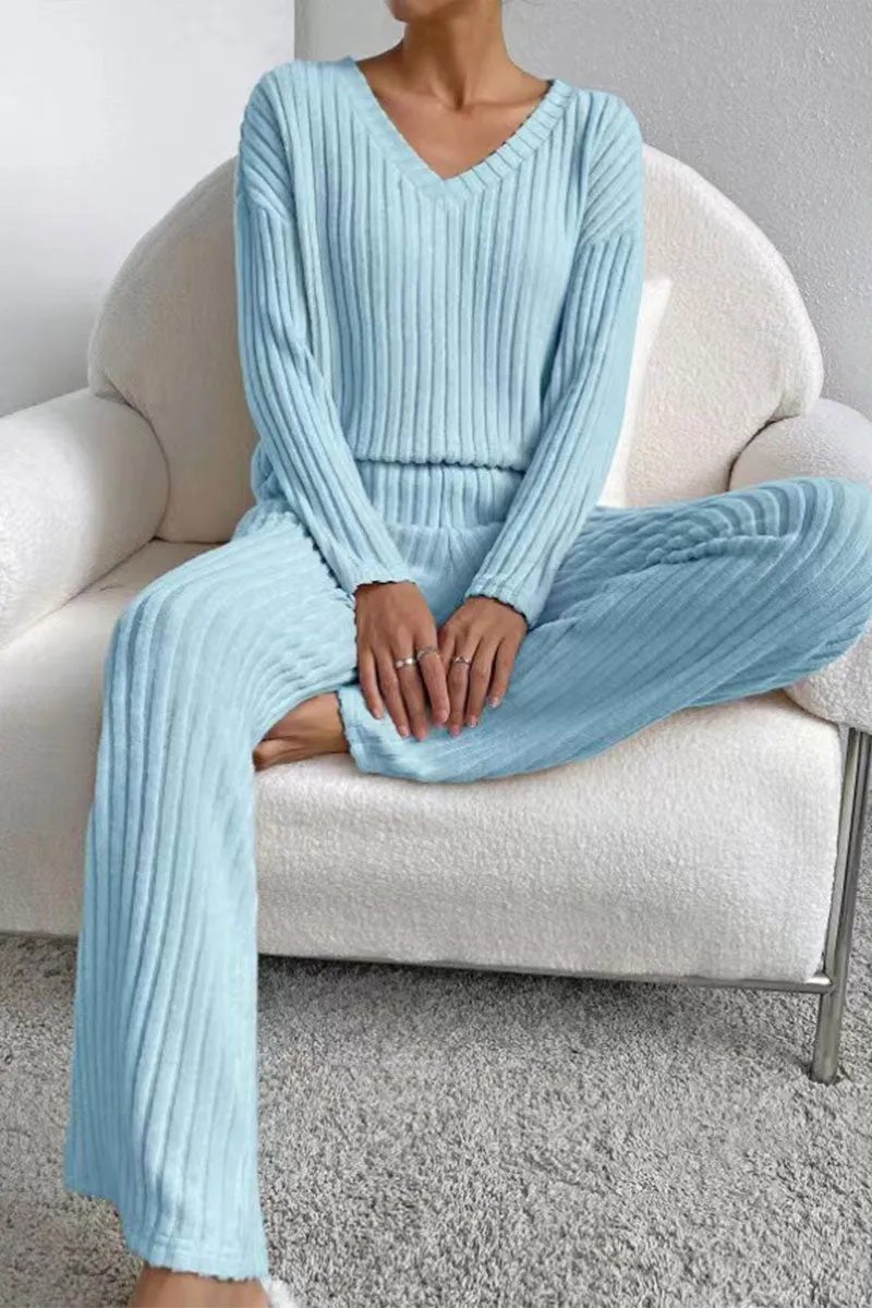 UH622 Long Sleeve Crochet Top and Pants Set