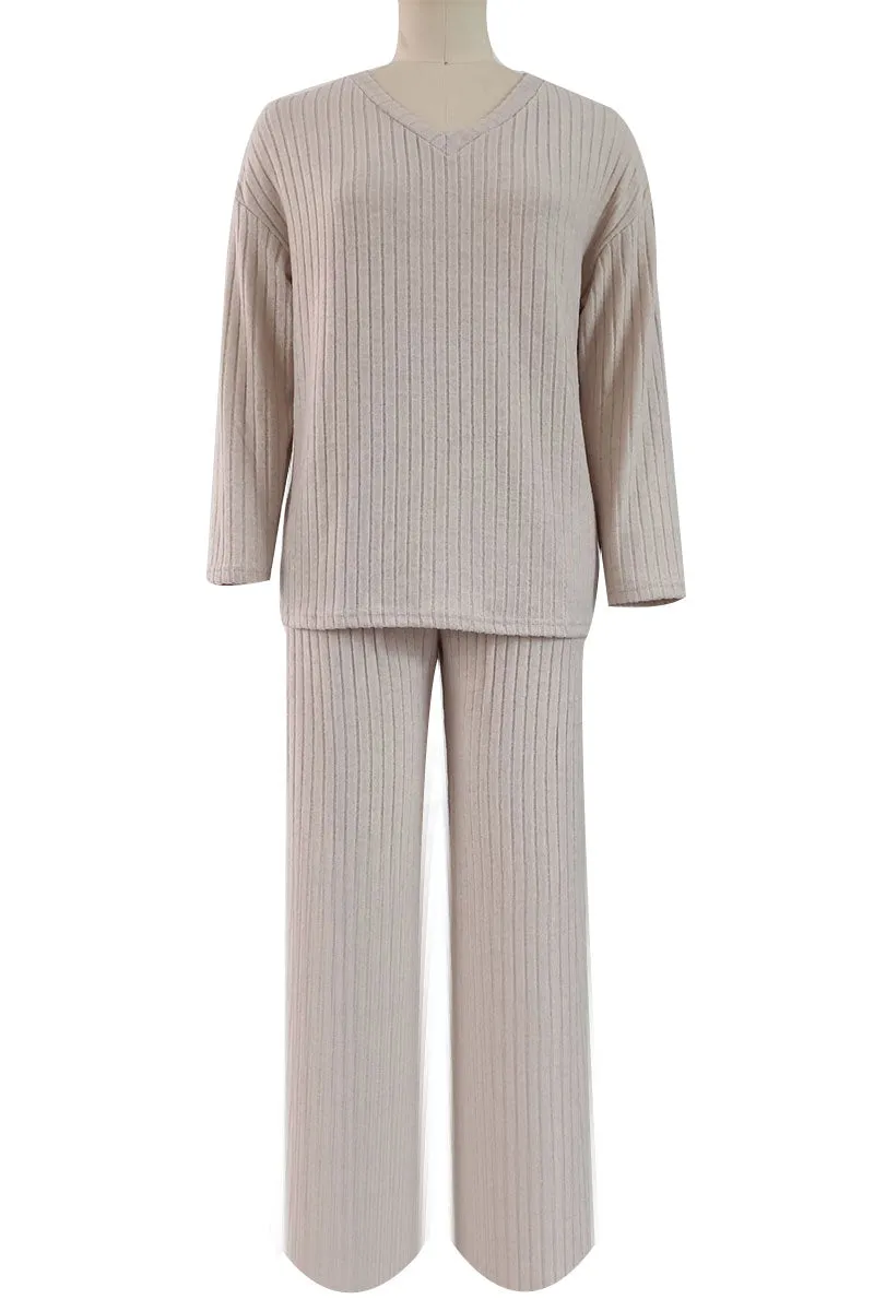 UH622 Long Sleeve Crochet Top and Pants Set