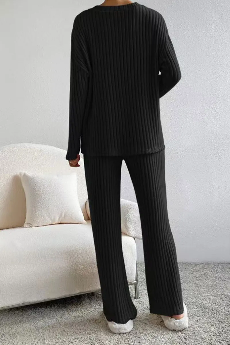 UH622 Long Sleeve Crochet Top and Pants Set