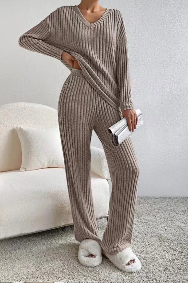 UH622 Long Sleeve Crochet Top and Pants Set