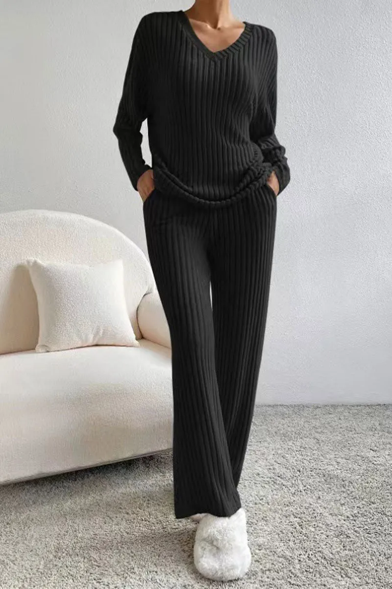 UH622 Long Sleeve Crochet Top and Pants Set