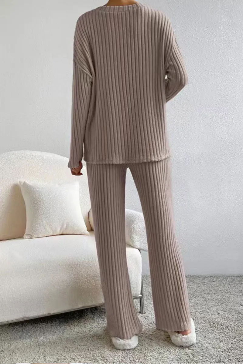 UH622 Long Sleeve Crochet Top and Pants Set
