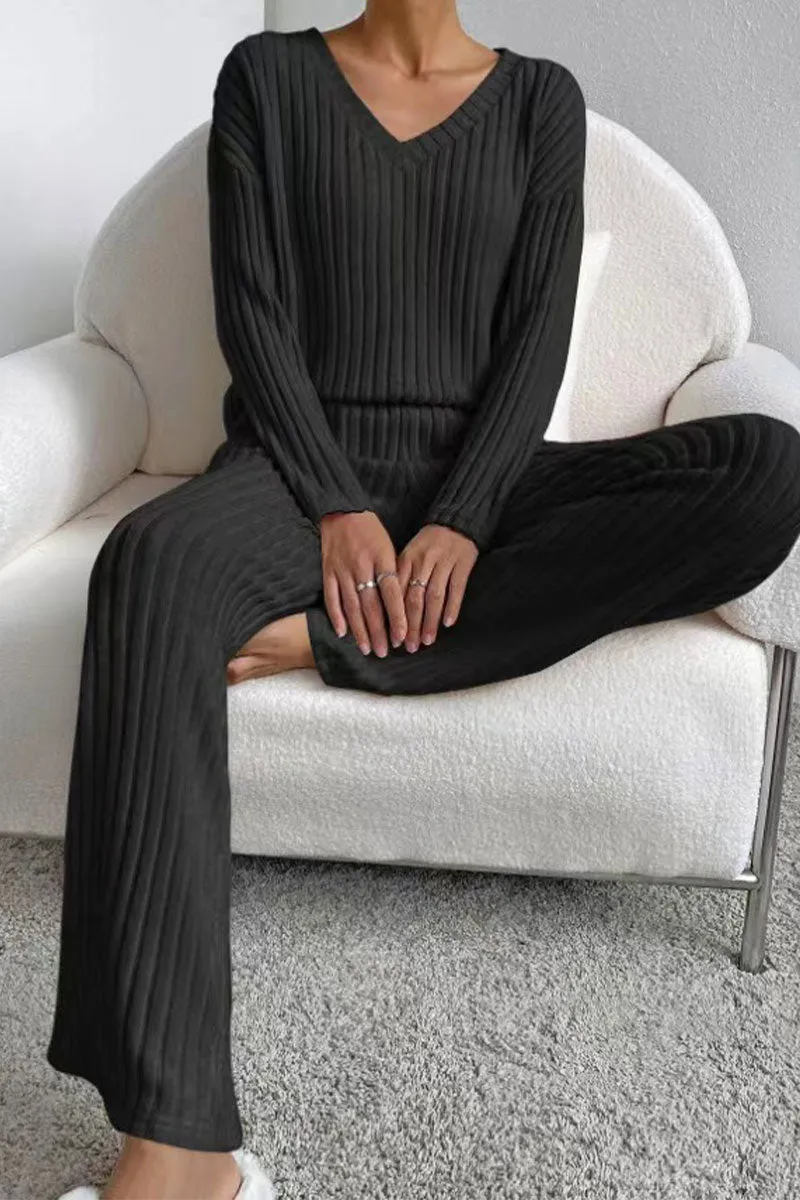 UH622 Long Sleeve Crochet Top and Pants Set