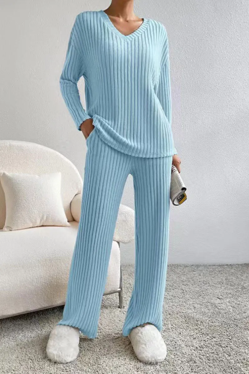 UH622 Long Sleeve Crochet Top and Pants Set