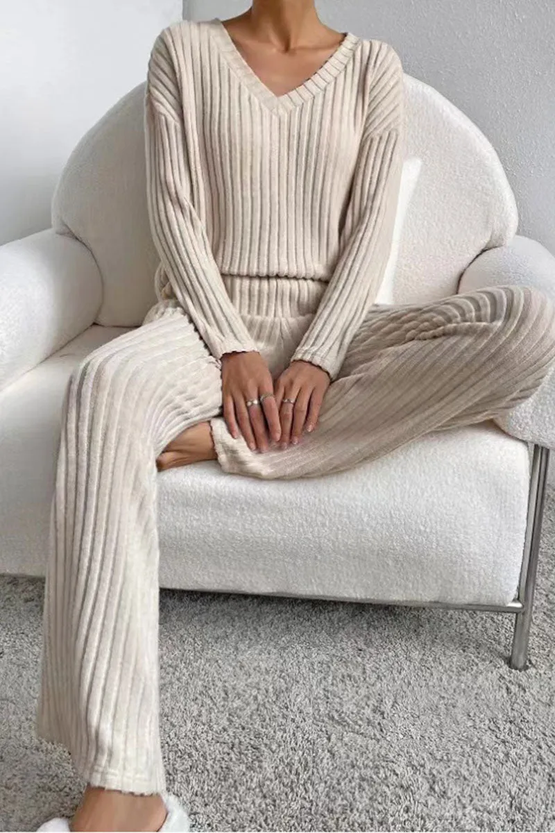 UH622 Long Sleeve Crochet Top and Pants Set