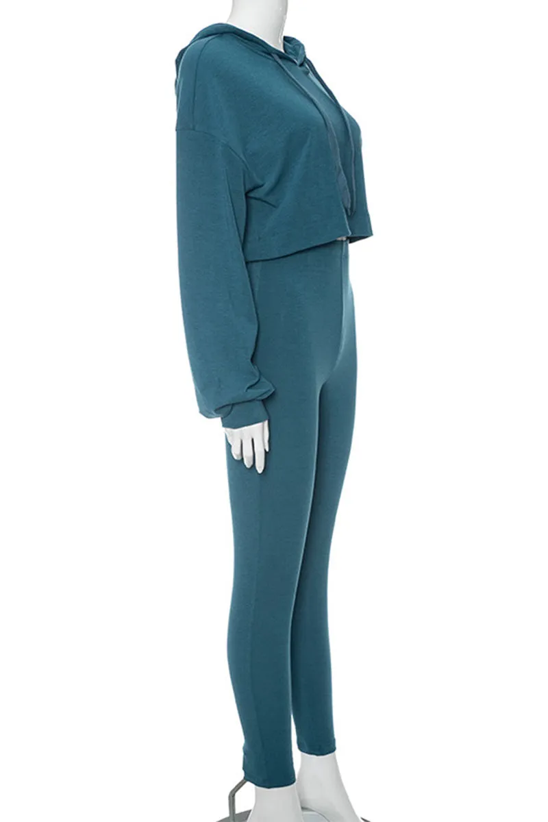 UH827 Hoddie Long Sleeve Top and Pants Set