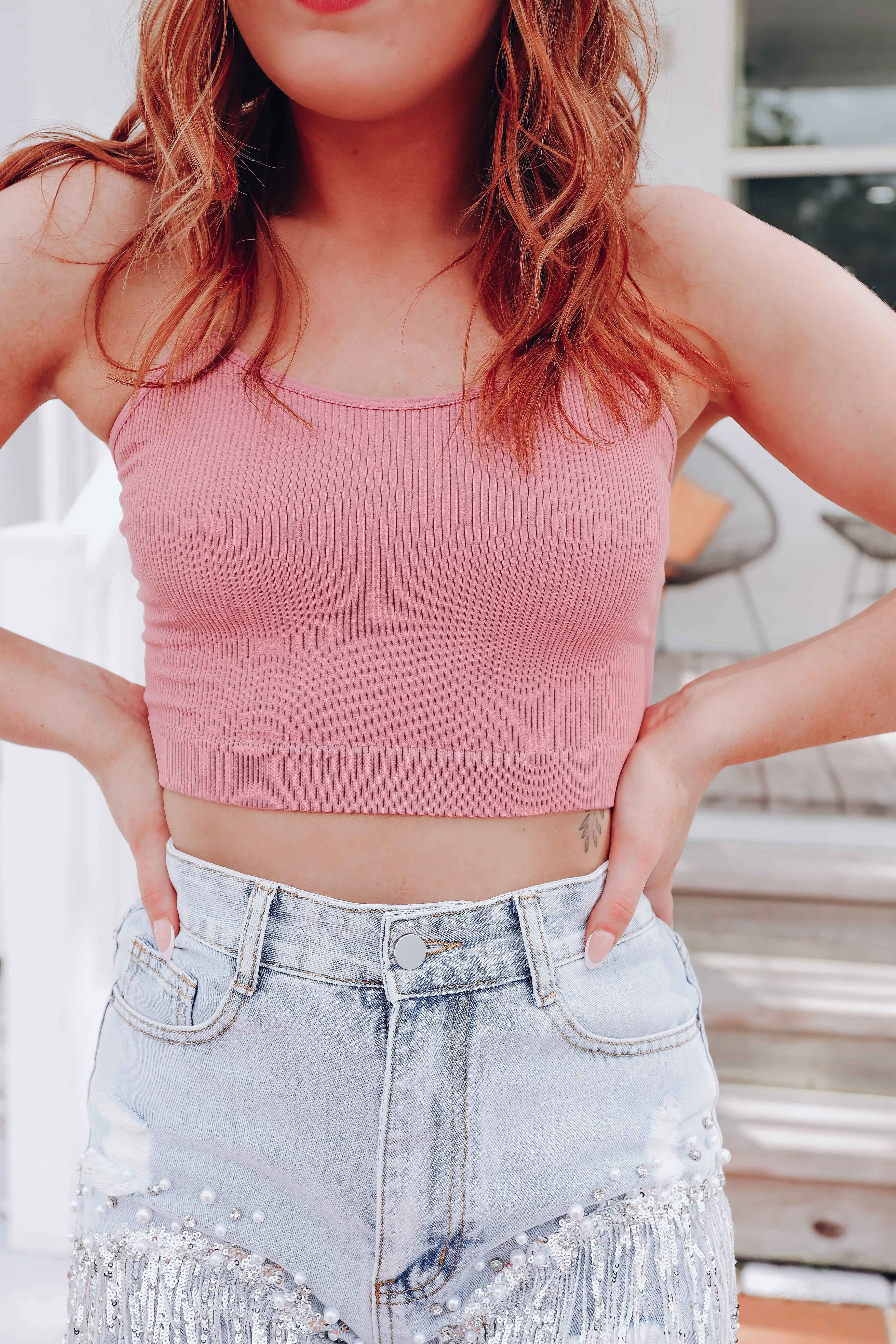 Ultimate Ribbed Brami - Light Rose