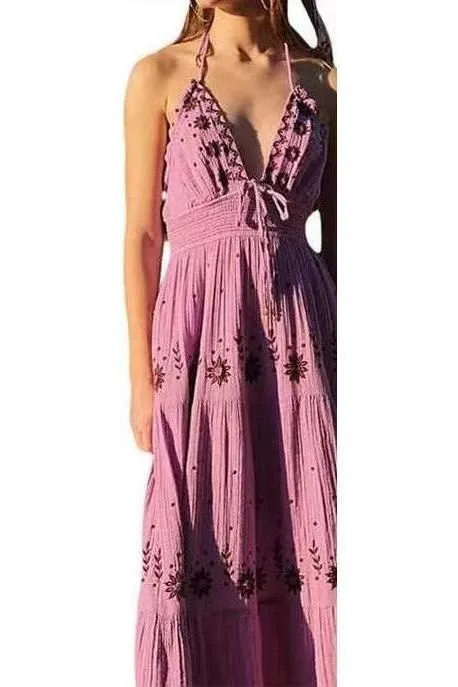 V-Neck Sleeveless Backless summer Maxi Dress