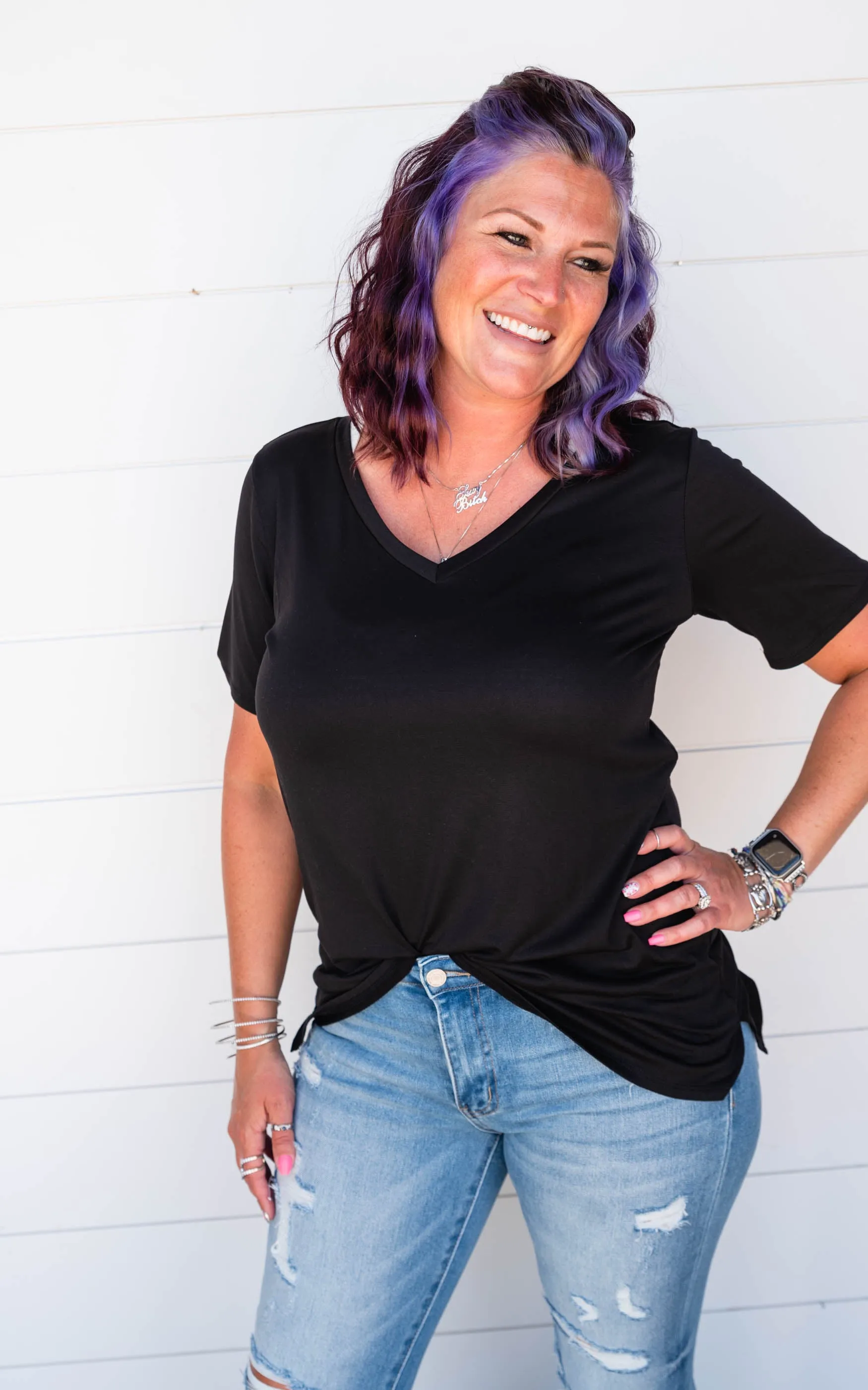V-Neck So Soft Modal Tee - Final Sale