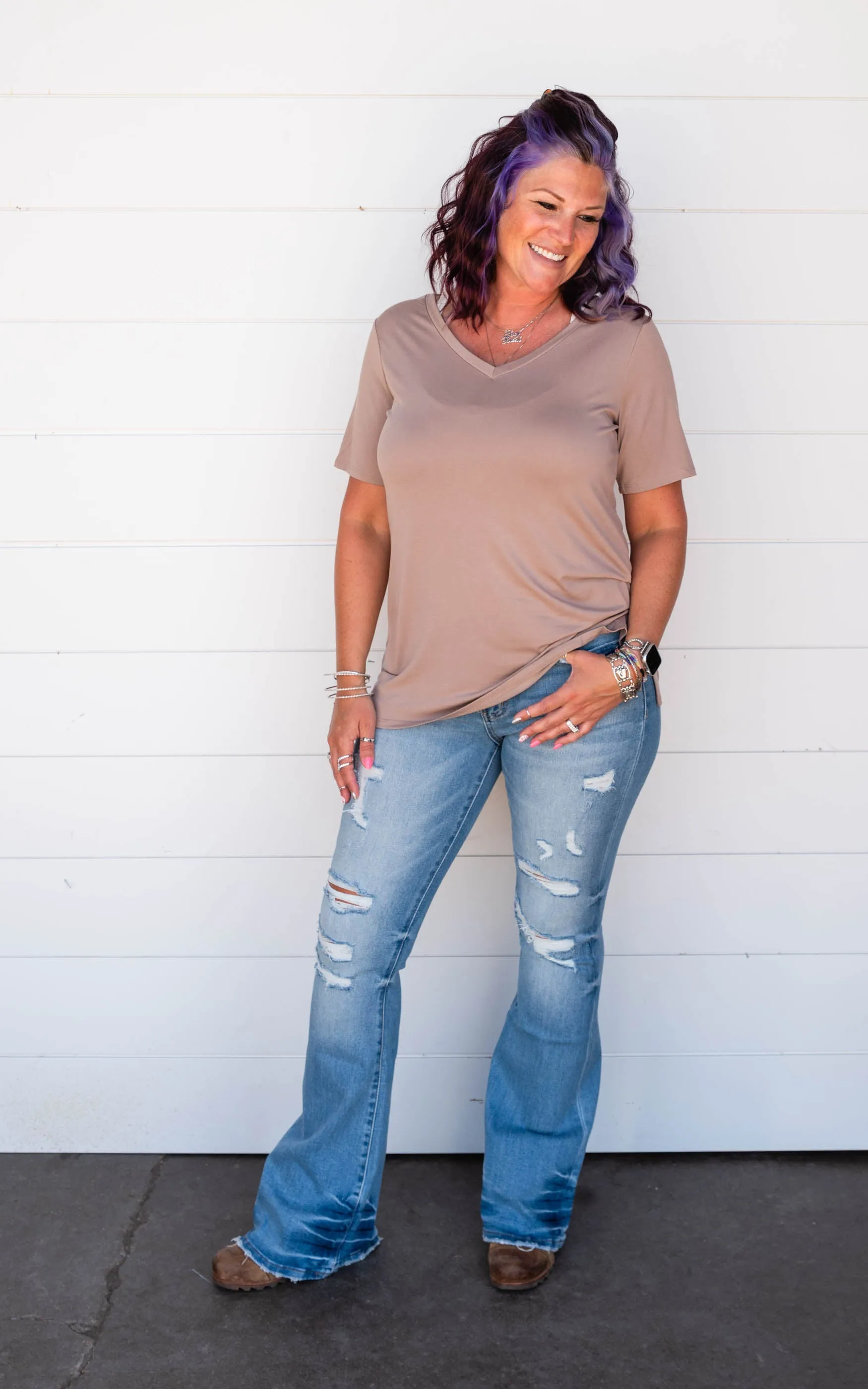 V-Neck So Soft Modal Tee - Final Sale