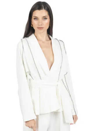 Vera Crystal-Embellished Women Blazer