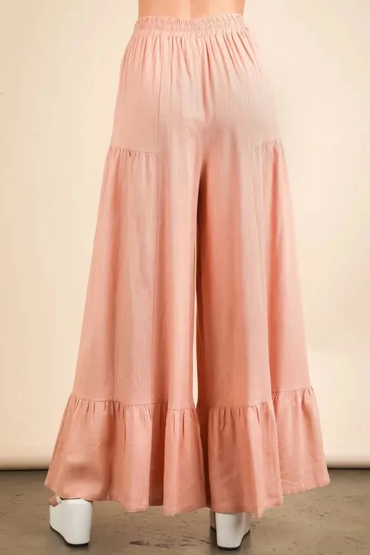 VERY J Palazzo Elastic Waist Comfy Pants