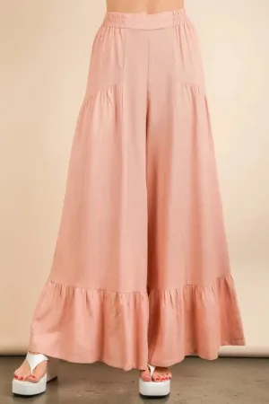 VERY J Palazzo Elastic Waist Comfy Pants