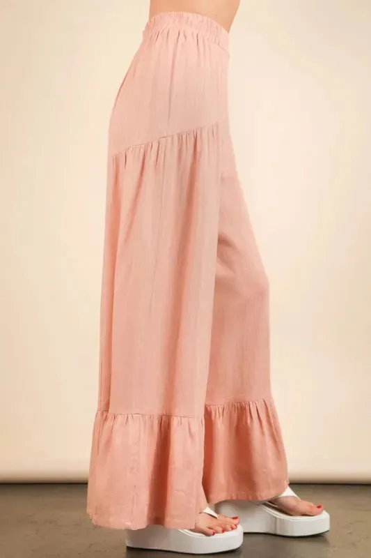 VERY J Palazzo Elastic Waist Comfy Pants