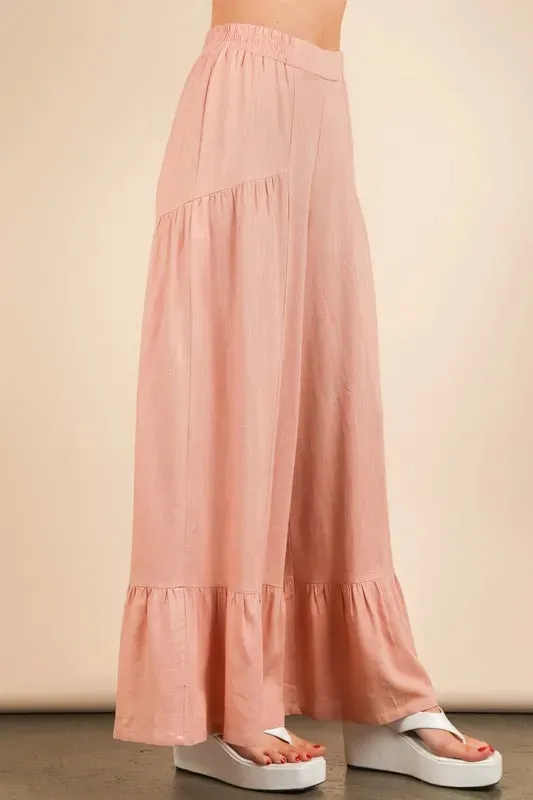 VERY J Palazzo Elastic Waist Comfy Pants
