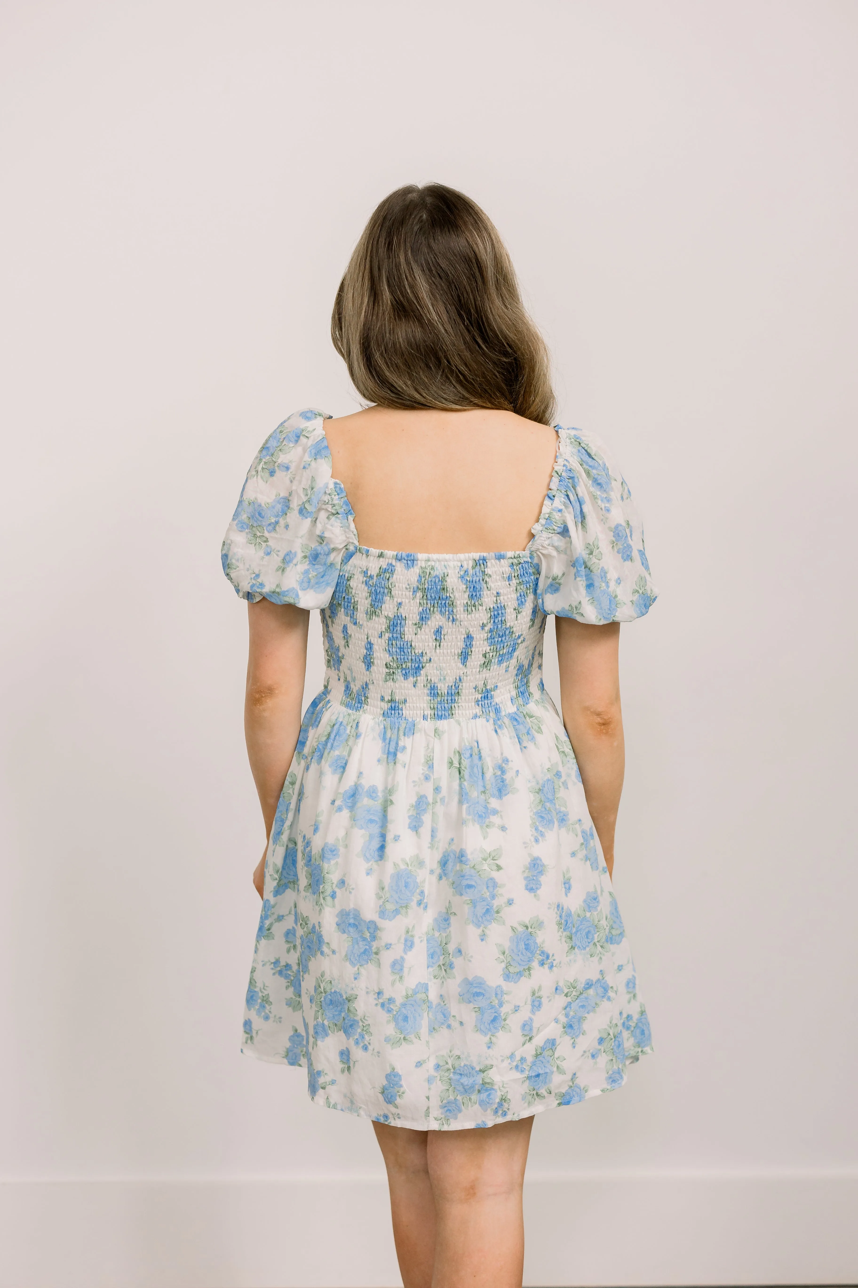 Victorian Floral Dress (Blue)