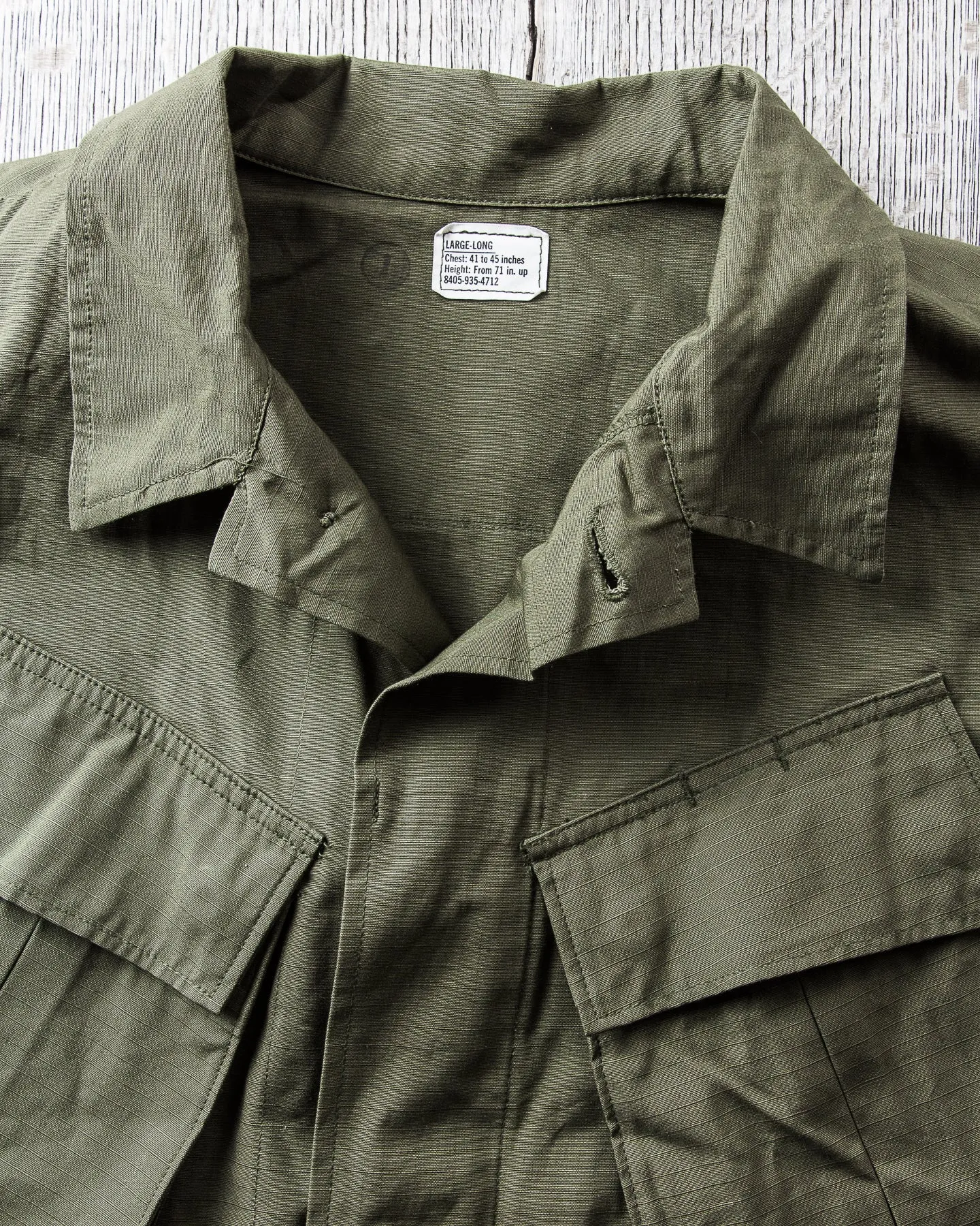 Vintage Deadstock 1969 US Army Ripstop Tropical Jacket Size: Large Long
